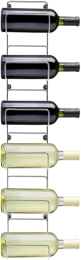 Sorbus Towel Rack Wall Mount – 6 Compartments of Silver Metal Towel Holder for Bathroom Decor Sets, Organizer for Linens, Gym, Rv, Door, Cabinet - Wine Rack Wall Mounted for Kitchen, Bar, Wine Cellar