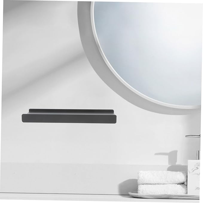 Bathroom Shelf Aluminum Alloy Floating -Saving Wall-Mounted Organizer for Makeup Grooming Essentials Sturdy Design for Mirrors