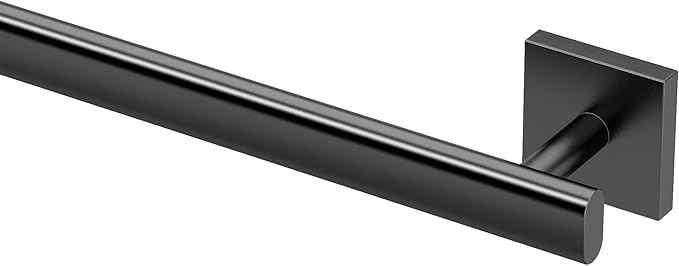 Gatco 4051MXA Elevate, Hand Towel Bar, 12”, Matte Black/Wall Mounted Single Hand Towel Holder for Bathroom
