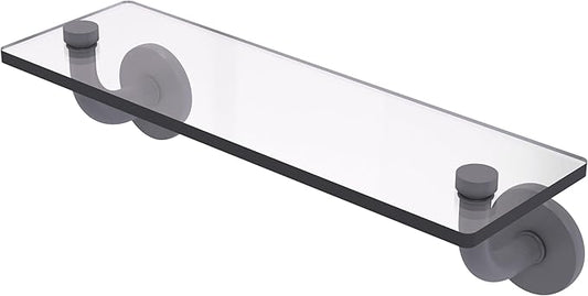 Allied Brass RM-1-16-GYM Remi Collection 16 Inch Glass Vanity Beveled Edges Shelf, Matte Gray