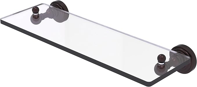 Allied Brass WP-1/16-ABZ Waverly Place Collection 16 Inch Glass Vanity Beveled Edges Shelf, Antique Bronze