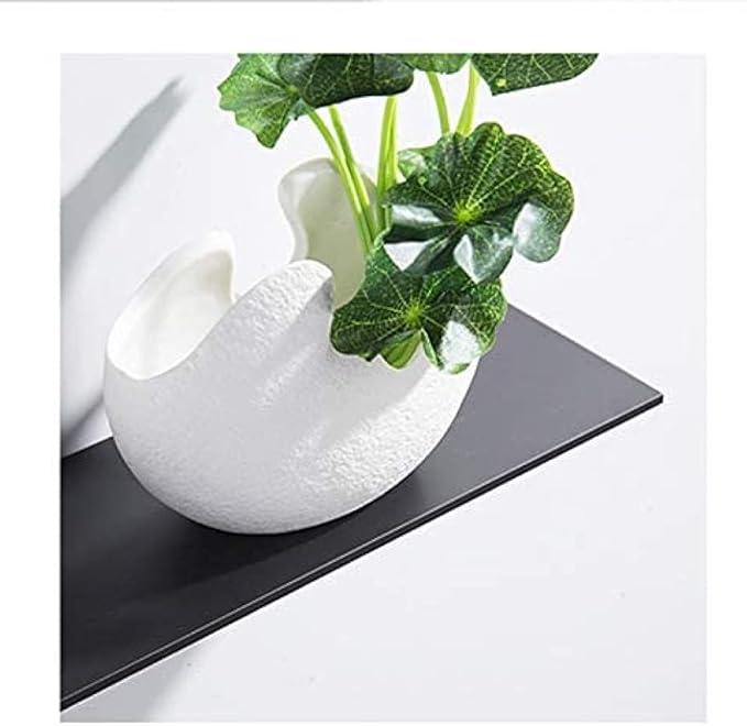 No Drill Bathroom Shelf, European Style, Simple Shelf, Black Wall Cosmetic Shelf, Space Aluminum Bathroom Shelf-30cm