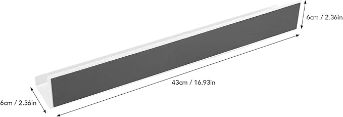 Pssopp Magnetic Wall Shelf, No Drill Carbon Steel Floating Picture Shelf for Bathroom Living Room Bedroom (White)