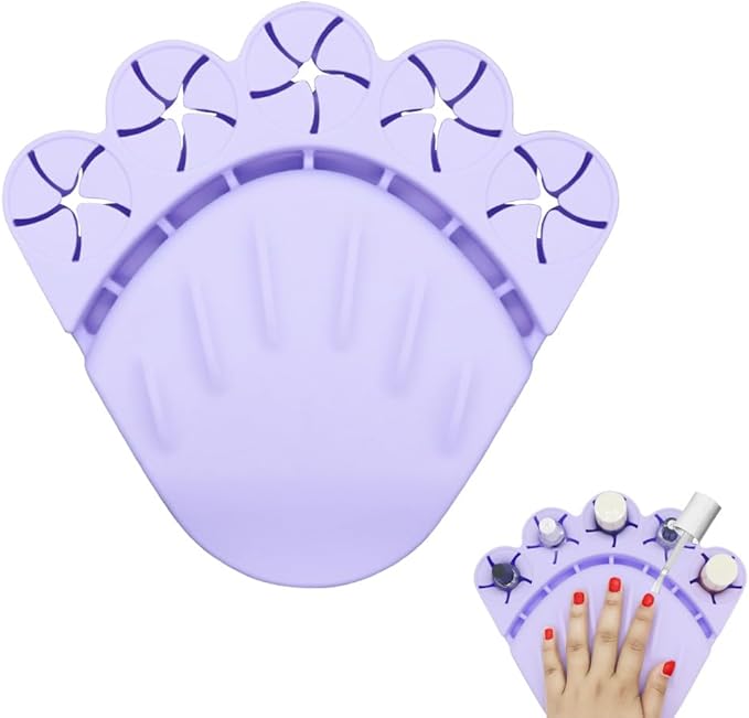 Anti Spill Free Tilt Nail Polish Bottle Holder, Home Fingernail Polish Stand Arm Rest Pad,Art Tool Nail Paint Tech Mat Polish Bottle Organizer Manicure Accessories