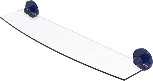 Allied Brass 1033/24-MBL Skyline Collection 24 Inch Glass Shelf, Mediterranean Blue