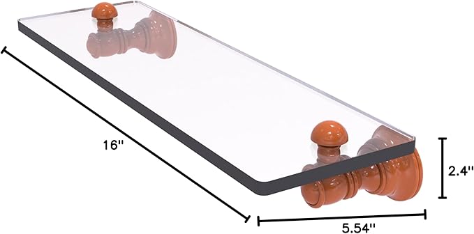 Allied Brass CL-1-16-ASP Carolina Collection 16 Inch Glass Shelf, Autumn Sparkle