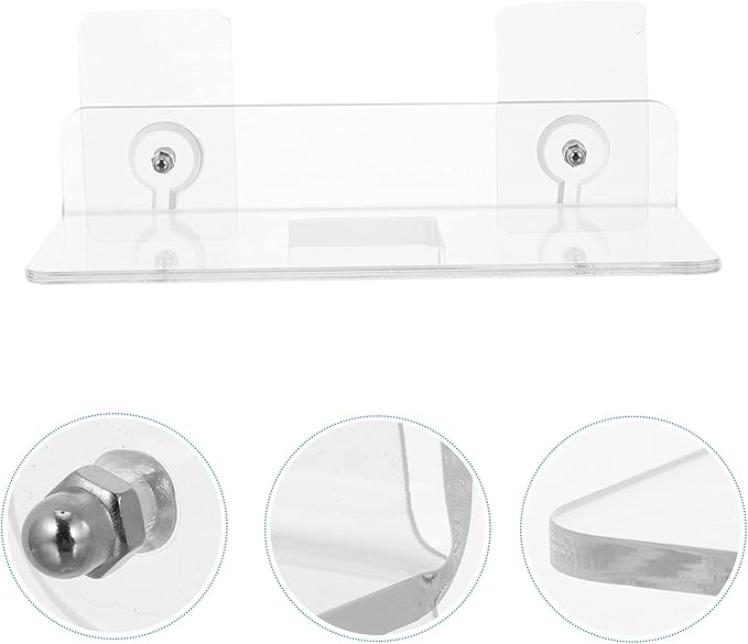 Uonlytech 2 Pcs Wall-Mounted Acrylic Storage Racks No Drill Hanging Shelf for Bathroom and Kitchen Waterproof Organizer for Sundries Easy Installation Space-Saving Design