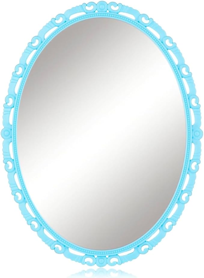 ARTLYMERS Magnetic Locker Mirror, Real Glass Small Mirrors for Lockers with Magnetic Backing, School Locker, Bathroom, Household Refrigerator, Locker Accessory or Office Cabinet (Blue)