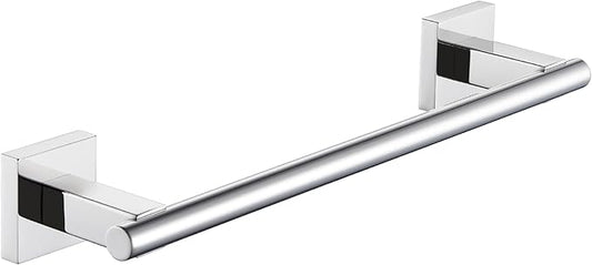 Suyar Polished Chrome Hand Towel Bar, SUS304 Stainless Steel Bathroom Towel Holder, Kitchen Closet Cabinet Washcloth Rack Wall Mounted, 13.78 Inch