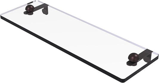 Allied Brass RC-1/16-ABZ 16 Inch Glass Vanity Beveled Edges Shelf, Antique Bronze