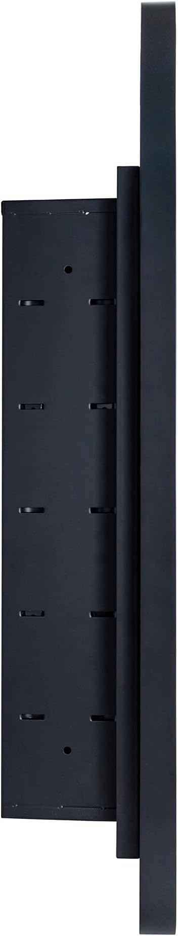 Matt Black Arched Recessed Bathroom Medicine Cabinet with Mirror Stainless Steel Metal Framed Rectangular Bathroom Cabinet with Mirror 16x28.3''