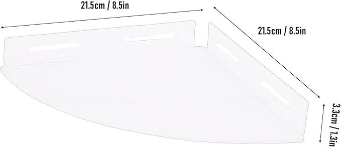 AUNMAS Acrylic Corner Floating Shelves, Strong Load Bearing No Drill Wall Mounted Bathroom Shelf for Bathroom Storage Organization (Transparent)