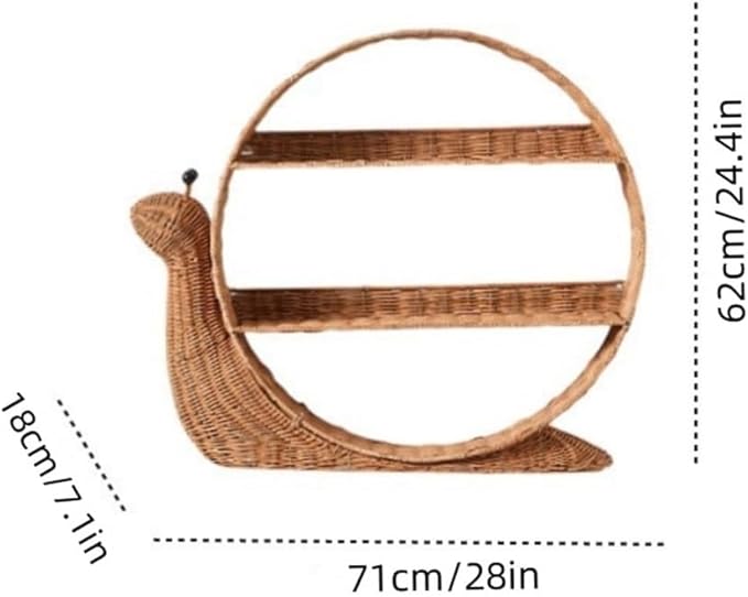 Rattan Wall Shelf, Wicker Shelves for Wall, Hanging Shelves for Bathroom, Bedroom, Decorative Rattan Shelves for Storage and Display