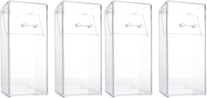Alipis 4 Pcs Acrylic Makeup covered makeup brush holder with lid clear organizer cosmetic brush holder with lid cosmetic storage box desktop storage organizer acrylic desk