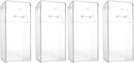 Alipis 4 Pcs Acrylic Makeup covered makeup brush holder with lid clear organizer cosmetic brush holder with lid cosmetic storage box desktop storage organizer acrylic desk