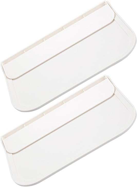 2pcs Small Foldable Plastic No-Drill Wall Shelf for Bathroom Storage, Adhesive Floating Shelf Organizer for Towels, Soap, and Phone, Space-Saving Mount for Dorm and Home Use