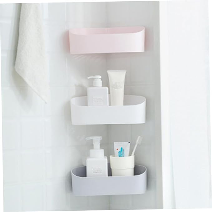 MAGICLULU 2pcs Wall-Mount Storage Rack Simple Draining Shelf for Bathroom Kitchen Organization No Punching Required Stylish Design for Space-Saving Storage