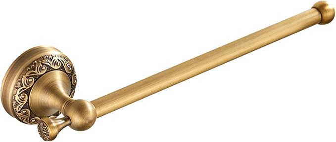 Wall Mounted Bathroom Towel Holder, Bath Towel Hanger Antique Brass Pattern Carving,Brushed Bronze