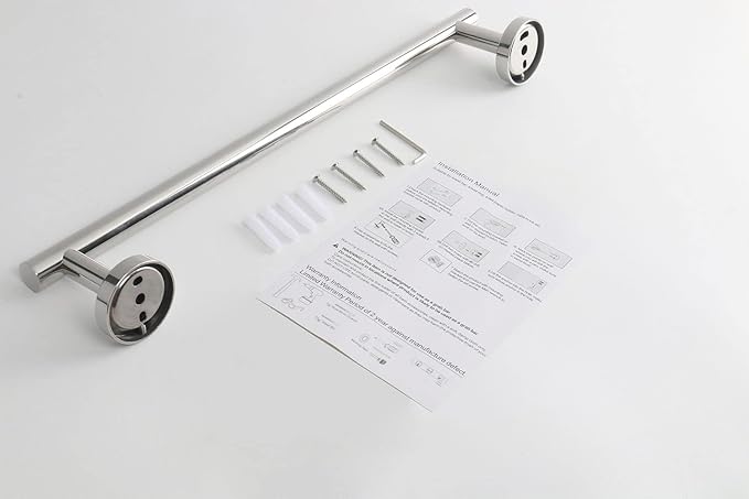 TocTen Bath Towel Bar - Thicken SUS304 Stainless Steel Bathroom Towel Holder, Towel Rod for Bathroom Heavy Duty Wall Mounted Towel Rack Hanger (18IN, Polished Chrome)