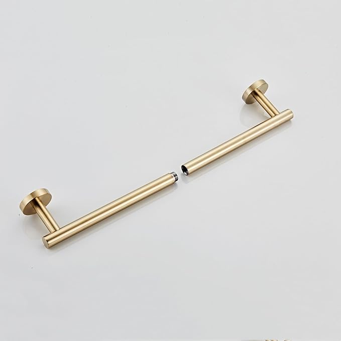Bath Towel Bar, 18 Inch 304 Stainless Steel Thicken Towel Holder for Bathroom Wall, Towel Holder Brushed Gold Finished Wall Mount(Total Length 20-Inch)