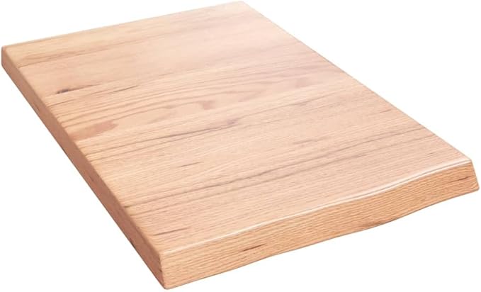 Solid Oak Wall Shelf, 23.6 x 15.7 Inch Floating Shelf with Live Edge, Rustic Wooden Display Ledge for Living Room, Heavy Duty Farmhouse Wall Mount Storage