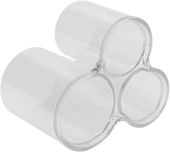 Clear Round Plastic Makeup Container,Makeup Brush Holders,Acrylic Cosmetic Storage Organizer with Compartments, Pencil Cup Stationery Organizer for Eyeliner Pencil and Beauty Tools,3 Connected Towers