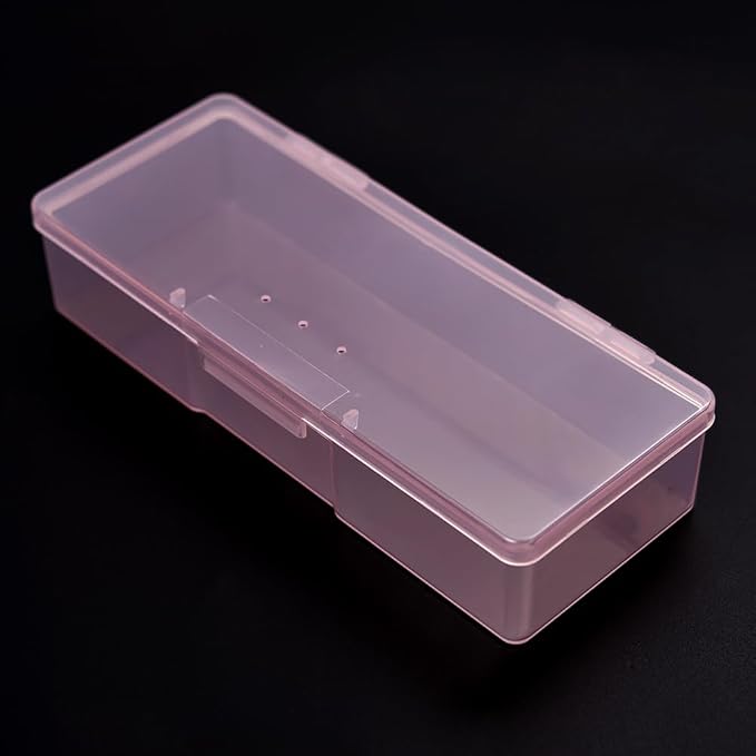 3 Pcs Nail Art Storage Organizer Empty Plastic Manicure Tool Box, Portable & Stackable Nail Supply Case for Jewelry and Equipment (3 Pink)