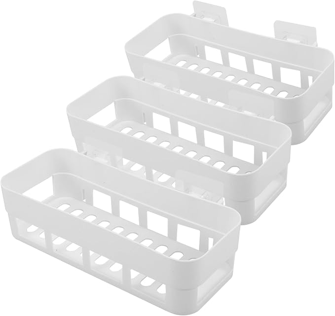 Wall-Mounted Storage Rack Design Bathroom Shelf for Toiletries Kitchen Organizer and Easy to Clean White for Space-Saving