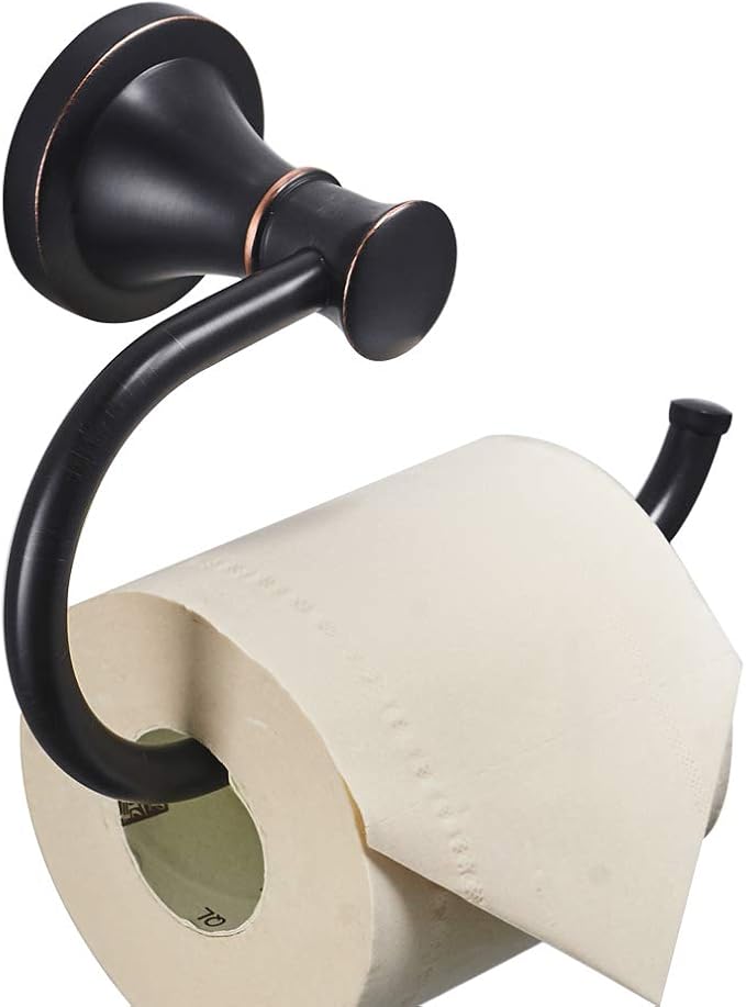 BESy Oil Rubbed Bronze Toilet Tissue Paper Holder Oil Rubbed Bronze Bathroom Accessories Toilet roll Paper Hanger, Wall Mounted, Rustproof