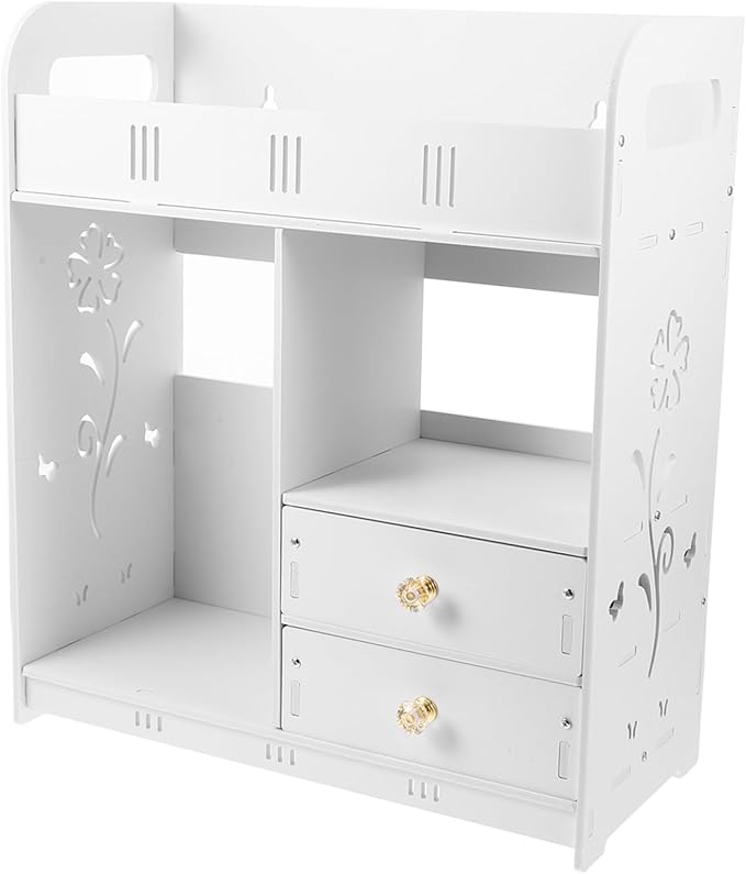 ABOOFAN Wall-Mounted Makeup Organizer Rustic Storage Shelf for Bathroom Kitchen Easy to Install Wall Decor Rack Multi Holder for Cosmetics Toiletries