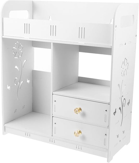 ABOOFAN Wall-Mounted Makeup Organizer Rustic Storage Shelf for Bathroom Kitchen Easy to Install Wall Decor Rack Multi Holder for Cosmetics Toiletries