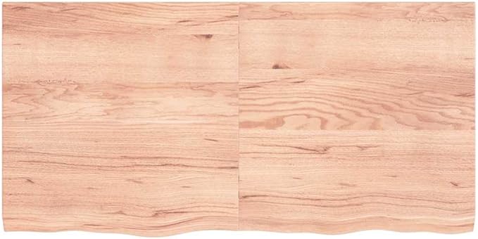Solid Oak Floating Wall Shelf, 47 x 23.6 Inch Live Edge Wood Display Ledge, Heavy Duty Rustic Shelving for Kitchen, Living Room, and Home Decor, Natural Brown