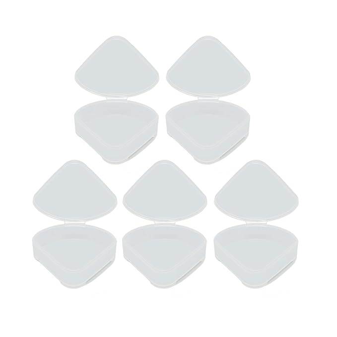 Makeup Storage Box, 5pcs Transparent Triangle Organizer for Makeup Artists, Jewelry Holder & Bead Storage Case, for Nail Tips & Capsules
