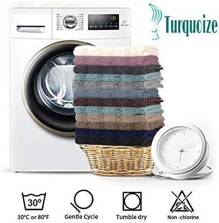Turquoize Bathroom Runner Extra Long Bathroom Rug Blue Chenille Bath Rug Non Slip Shaggy Bath Mat Shag Shower Mat, Soft and Cozy, Super Absorbent Water, Washable Rug, 47 x 17 inches, Stone Blue