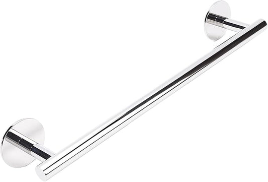 Self-Adhesive Towel Bar 16" - No Drill Chrome Bathroom Towel Rack, Wall Mount Towel Holder, Rustproof Stainless Steel Adhesive Command Strip Towel Bar for Bathroom Wall