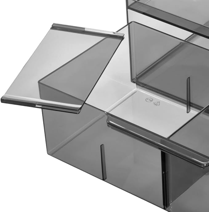 iDesign The Sarah TannoCollection Cosmetic Drawer Organizer,Made of Recycled Plastic,Smoke/Black Large