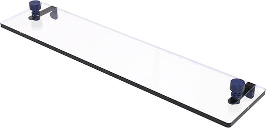 Allied Brass FT-1/22-MBL Foxtrot 22 Inch Glass Vanity Shelf with Beveled Edges, Mediterranean Blue