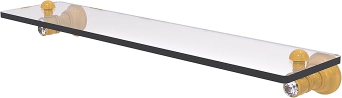 Allied Brass CC-1-22-SGL Carolina Crystal Collection 22 Inch Glass Shelf, Spanish Gold