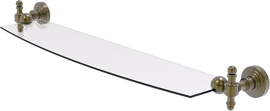 Allied Brass RW-33/24-ABR Retro Wave 24 Inch Glass Shelf, Antique Brass