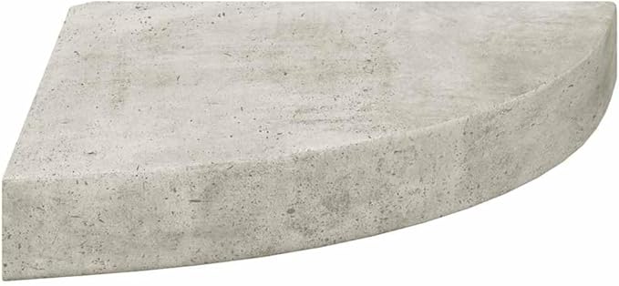 Wall Corner Shelf Set of 2, Small Floating Shelves for Bedroom Living Room, Concrete Grey MDF Decorative Corner Wall Mount Storage Organizer, Modern Triangular Display Ledge
