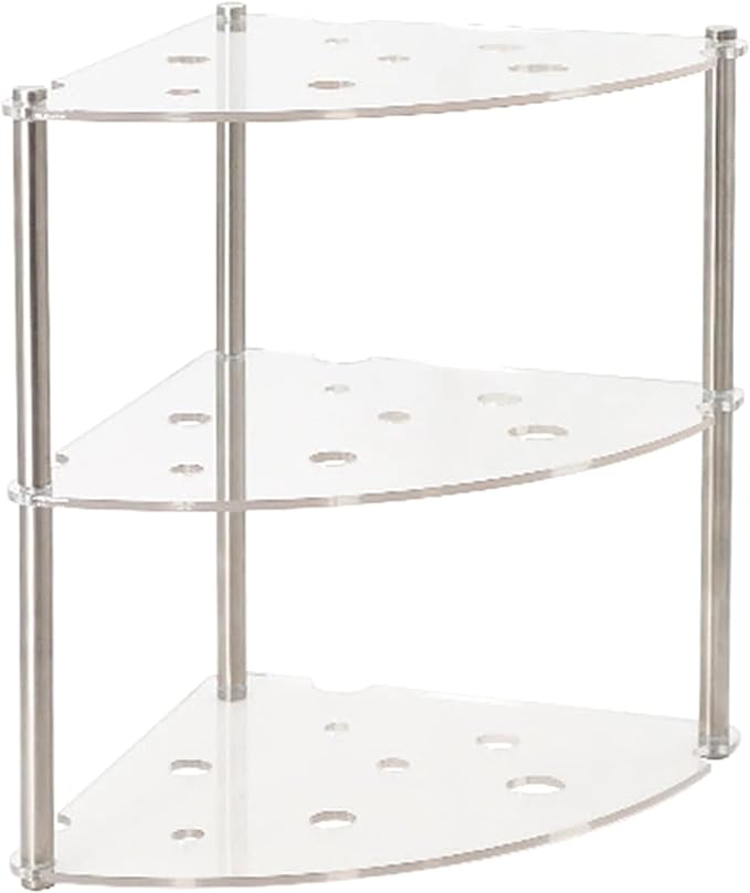 3-Tier Acrylic Metal Countertop Organizer Shelf for Bathroom, Kitchen & Office Storage