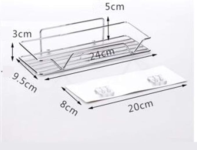WFF Storage Rack，Suspended Shelf，Stainless Steel No Drilling Wall Mounted Adhesive Kitchen Holder Display Shelf Rack