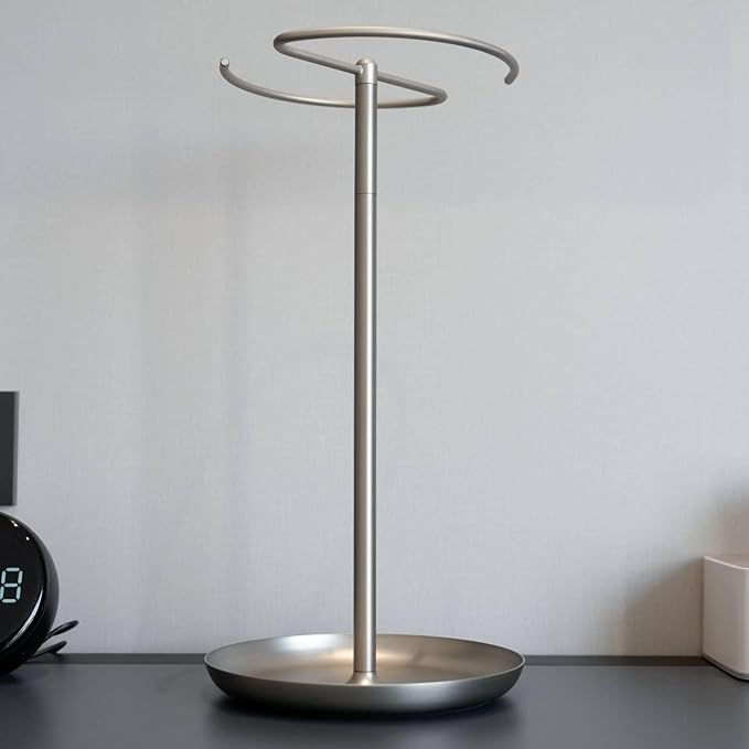 simpletome Towel Holder Stand Countertop with Storage Tray Non-Slip Weighted Base for Bathroom (Brushed Nickel)