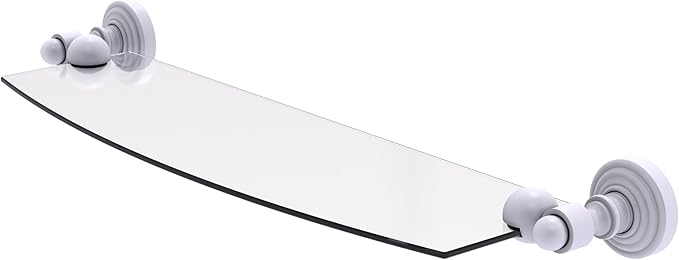 Allied Brass WP-33/18-WHM Waverly Place 18 Inch Glass Shelf, Matte White