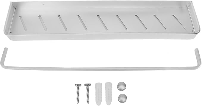 Space Aluminum Bathroom Shelf 60cm Wall Mounted Floating, Punch Free, Rust - Easy Installation, Large Capacity Storage, Ideal for Bathroom and Kitchen (Without Hook)
