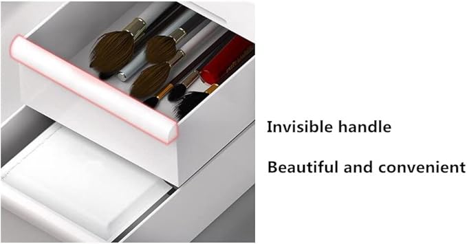 Jilukibo Large Capacity Makeup Organizer for Bathroom Bedroom, Cosmetic Storage Box with Drawers, Desktop Makeup Container for Jewelry Lipstick Skin Care (White)