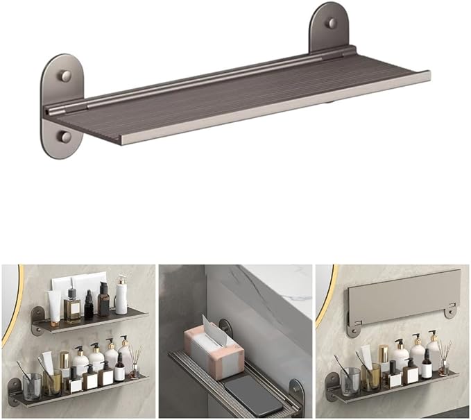 Space Aluminum Bathroom Shelf Great for Renters Sturdy and Rustproof Organizers for Toiletries and Supplies