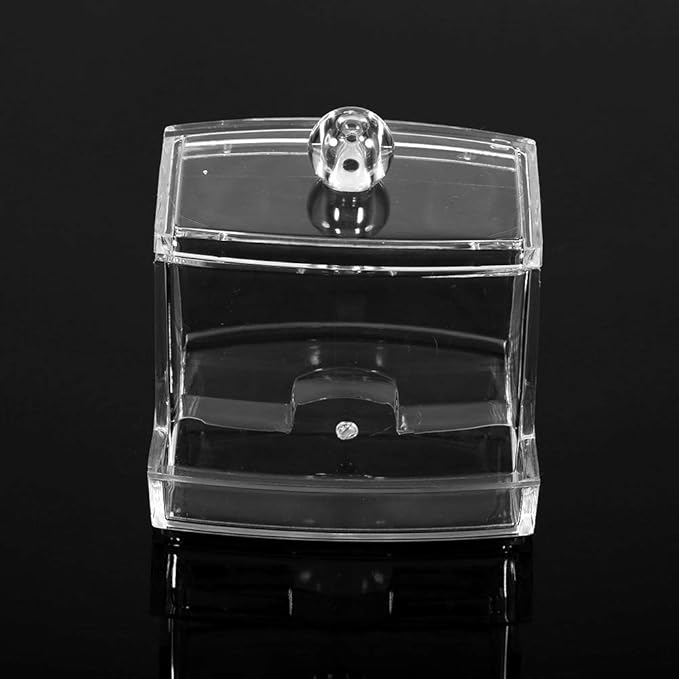 Haofy Clear Practical Cotton Swab Plastic Q-tip Makeup Storage Box Desktop Cosmetic Transparent Holder Case