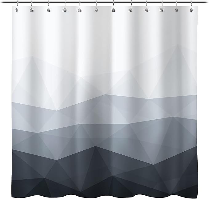 Sunlit Designer Shower Curtain, Popular Shower Curtain, Ombre Cool Gray Fabric Shower Curtains for Bathroom Decor, Contemporary Bathroom Curtains