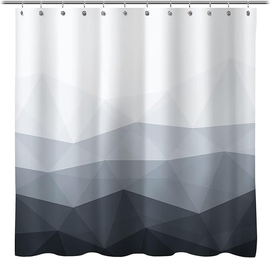 Sunlit Designer Shower Curtain, Popular Shower Curtain, Ombre Cool Gray Fabric Shower Curtains for Bathroom Decor, Contemporary Bathroom Curtains
